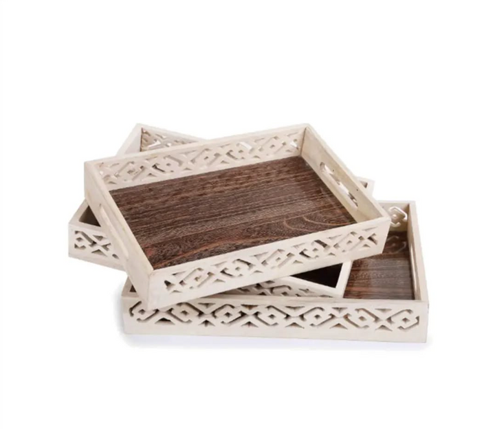 Wooden Tray Set